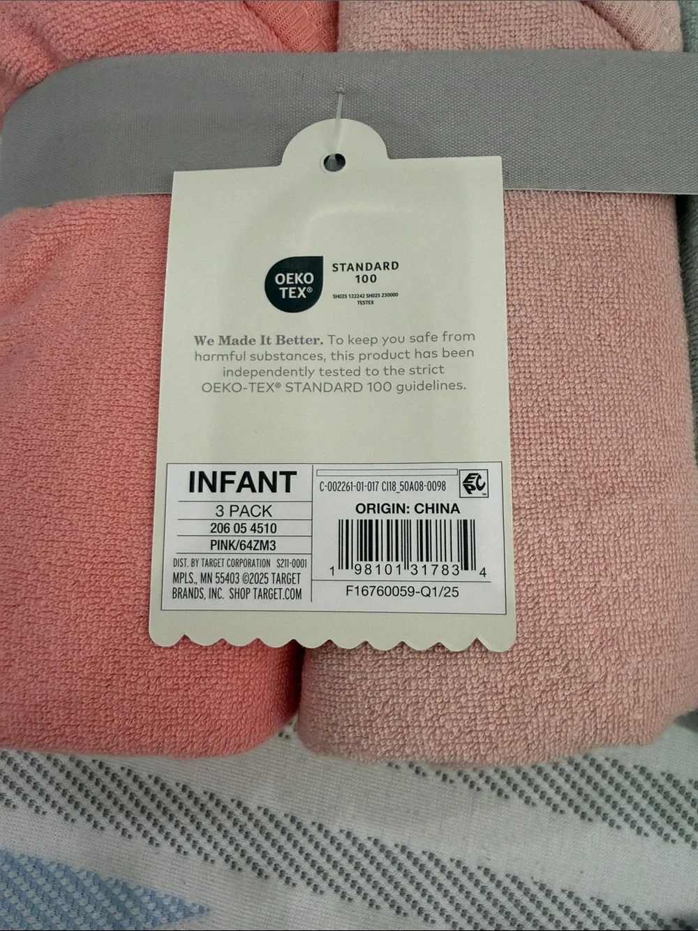 Cloud Island Assorted Cotton Infant Hooded Towel Set - Pastel & Earth Tones